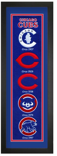 Chicago Cubs Baseball Heritage Framed Embroidery