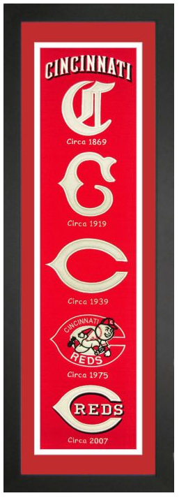 Cincinnati Reds Baseball Heritage Framed Embroidery