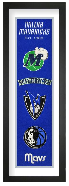 Dallas Mavericks NBA Heritage Framed Embroidery
