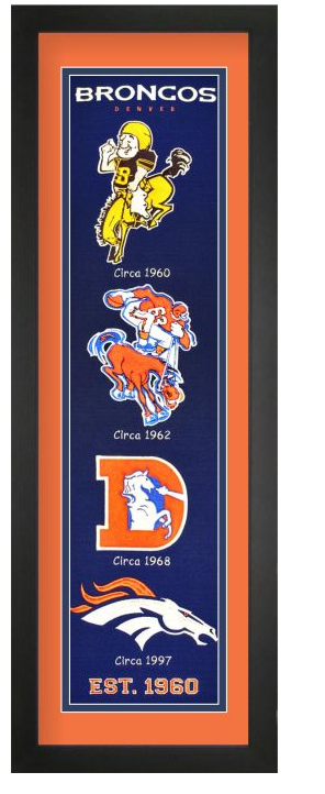 Denver Broncos NFL Heritage Framed Embroidery