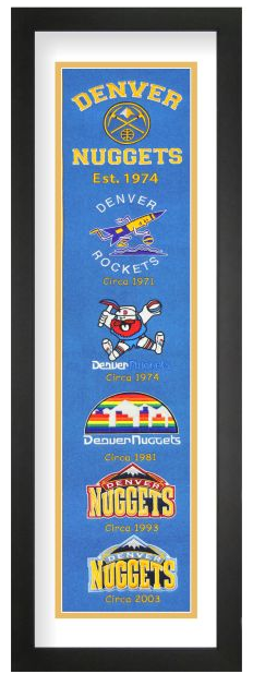 Denver Nuggets NBA Heritage Framed Embroidery