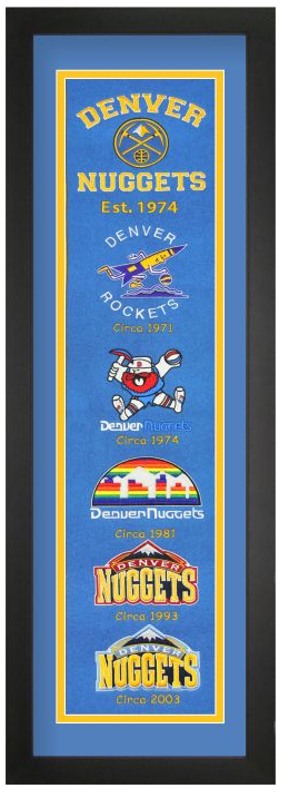 Denver Nuggets NBA Heritage Framed Embroidery