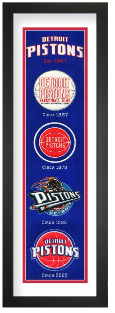 Detroit Pistons NBA Heritage Framed Embroidery