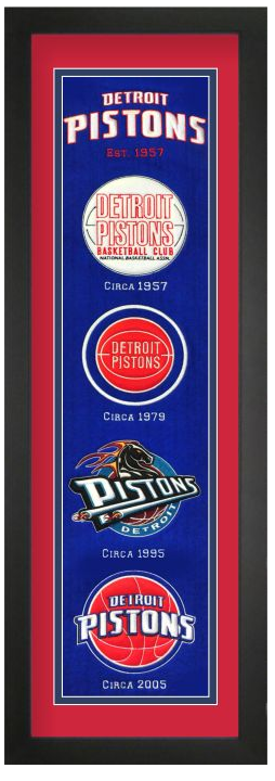 Detroit Pistons NBA Heritage Framed Embroidery