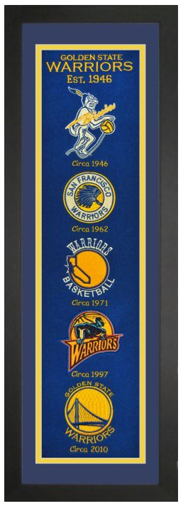 Golden State Warriors NBA Heritage Framed Embroidery