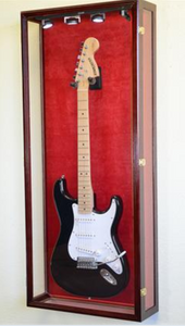 Clear Viewing Guitar Display Case Cabinet Wall Rack