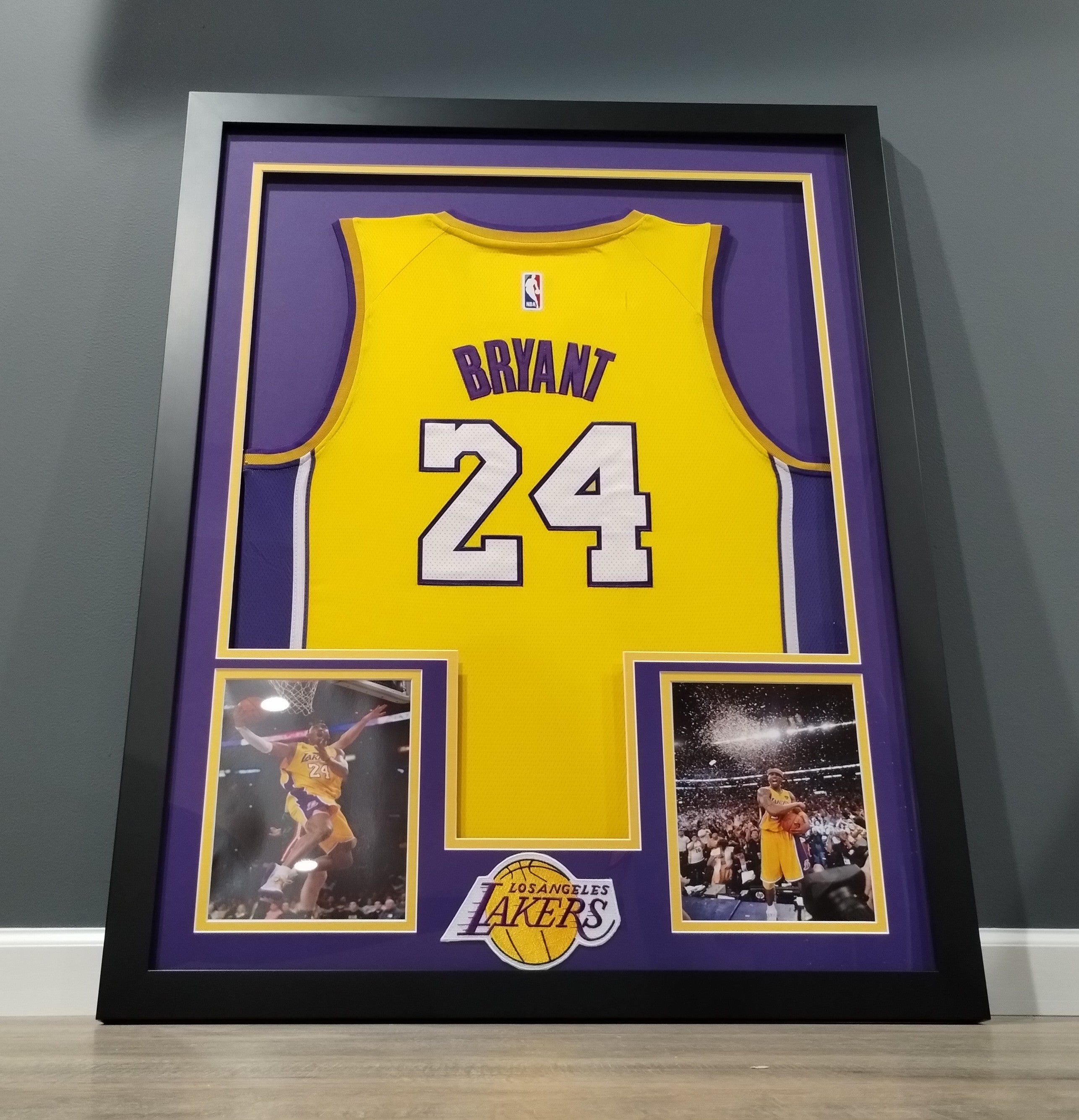 Lakers 24 Bryant Black Jersey Gold Number