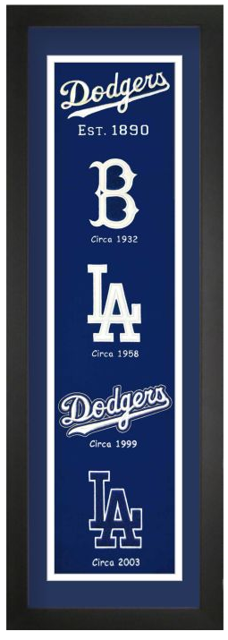 Los Angeles Dodgers Baseball Heritage Framed Embroidery