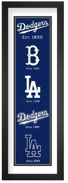 Los Angeles Dodgers Baseball Heritage Framed Embroidery