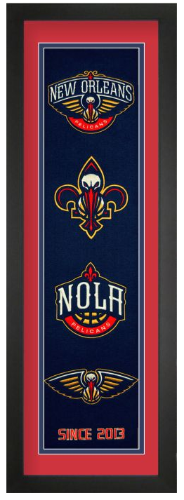 New Orleans Pelicans NBA Heritage Framed Embroidery