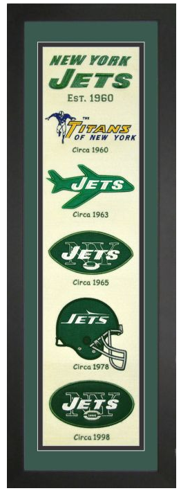 New York Jets NFL Heritage Framed Embroidery