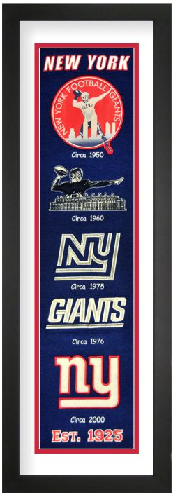 New York Giants NFL Heritage Framed Embroidery