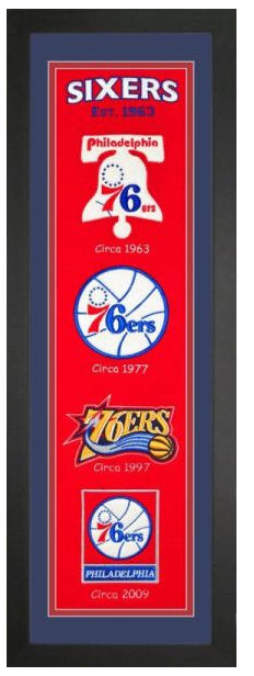 Philadelphia 76ers NBA Heritage Framed Embroidery
