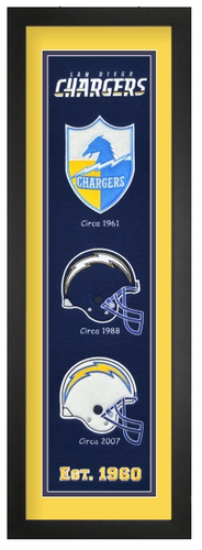 San Diego Chargers NFL Heritage Framed Embroidery