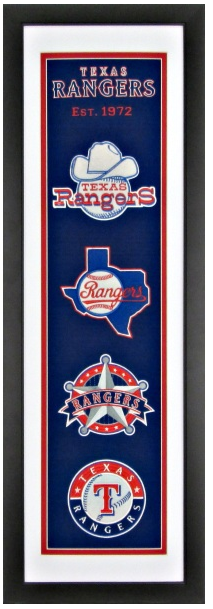 Texas Rangers EST. 1972 Heritage Framed Embroidery