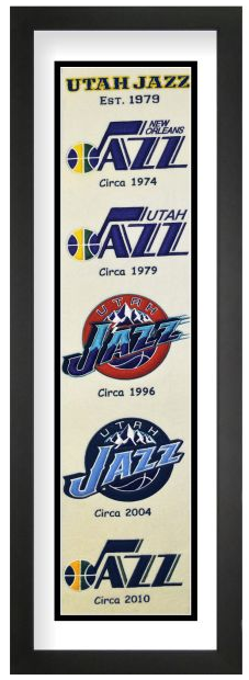 Utah Jazz NBA Heritage Framed Embroidery