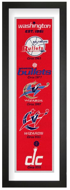 Washington Wizards NBA Heritage Framed Embroidery